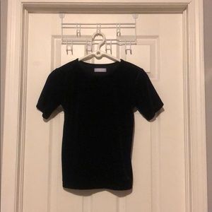 Oak and Fort Black Velvet Top